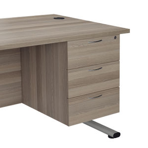 Jemini 495mm Grey Oak 3 Drawer Fixed Pedestal