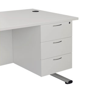 Jemini 495mm White 3 Drawer Fixed Pedestal