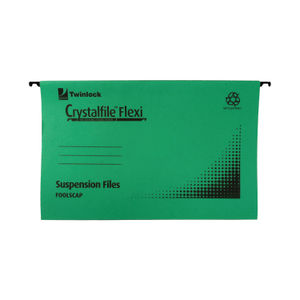 Rexel Crystalfile Flexi Foolscap Green Suspension File (Pack of 50)