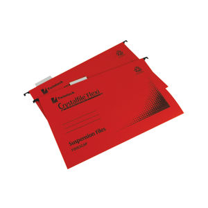 Rexel Crystalfile Flexi Foolscap Red Suspension File (Pack of 50)