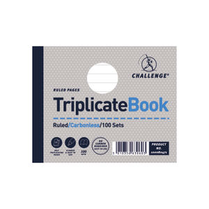 Challenge Ruled Carbonless Triplicate Book 100 Sets (Pack of 5)