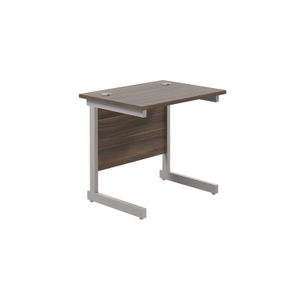 Jemini 800x600mm Dark Walnut/Silver Single Rectangular Desk