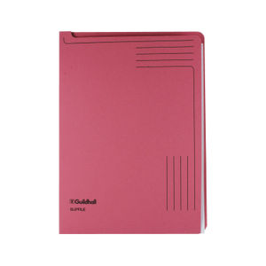 Guildhall Foolscap Pink Slip File 230gsm (Pack of 50)