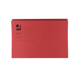 Q-Connect Square Cut Folder Mediumweight 250gsm Foolscap Red (Pack of 100)