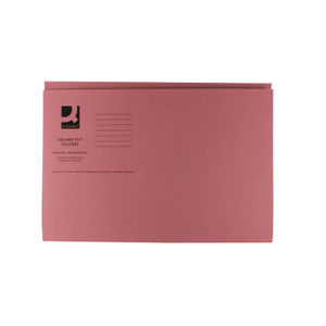 Q-Connect Square Cut Folder Mediumweight 250gsm Foolscap Pink (Pack of 100)