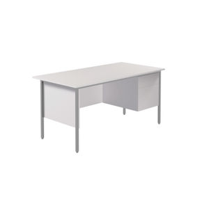 Serrion 1500x750mm White 2 Drawer 4 Leg Rectangular Desk