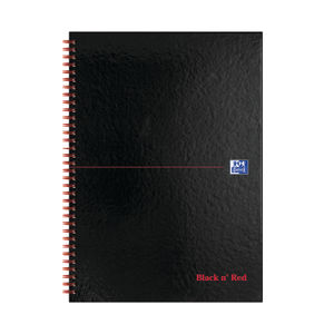 Black n’ Red A4 Hardback Wirebound Notebook (Pack of 5 + 2 FREE)