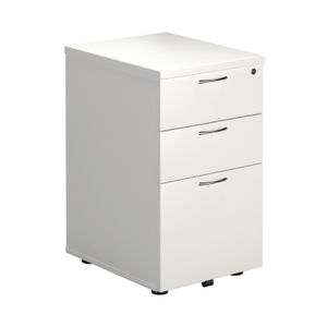 First H690mm Tall Under Desk Pedestal 3 Drawer in White