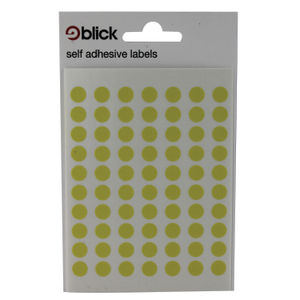 Blick Yellow Coloured Labels in Bags Round 8mm Dia (Pack of 9800)