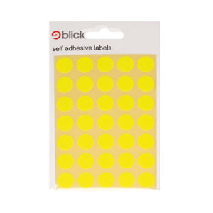 Blick Yellow 13mm Round Labels (Pack of 2800)