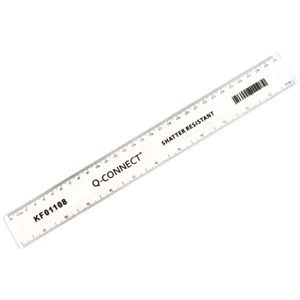 Q-Connect 30cm Clear Shatterproof Ruler