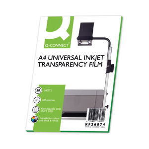 Q-Connect A4 Universal Inkjet Transparency Film (Pack of 50)