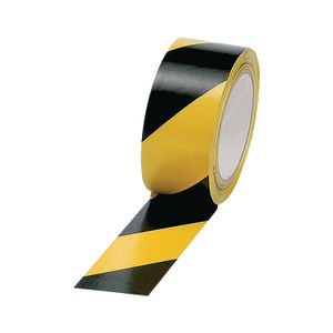 Hazard Yellow/Black Warning Tape, 50mm x 33m (Pack of 6)