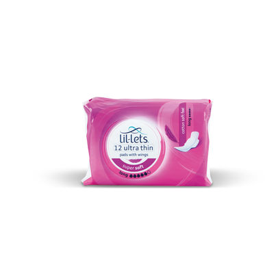 Lil-Lets Supersoft Sanitary Pads Long Ultra with Wings x12 (Pack of 24)