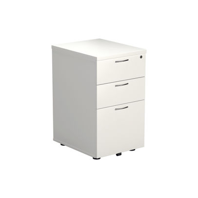 Jemini H690mm White 3 Drawer Under Desk Pedestal