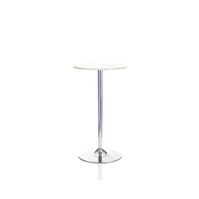 Jemini 600x600mm White/Chrome Tall Bistro Trumpet Table