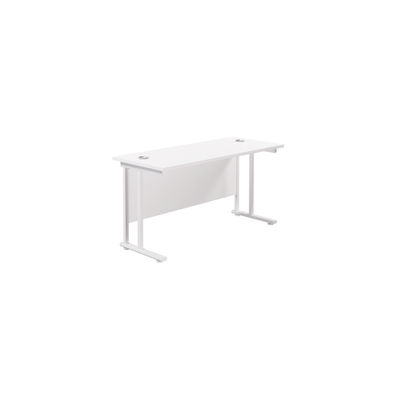 Jemini 1400x600mm White/White Cantilever Rectangular Desk