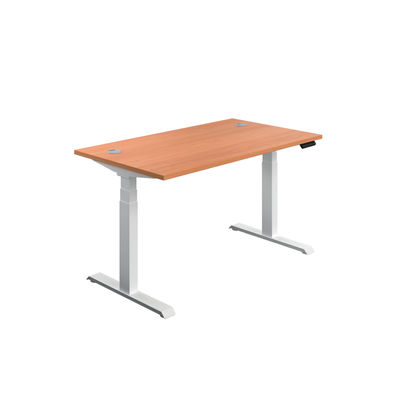 Jemini 1600x800mm Beech/White Sit Stand Desk