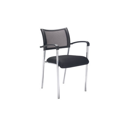 Jemini Jupiter Black/Chrome Mesh Back Conference Armchair