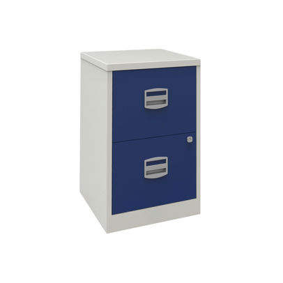 Bisley H672mm Grey/Blue Home 2 Drawer Filing Cabinet