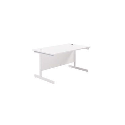 Jemini 1400x800mm White/White Single Rectangular Desk