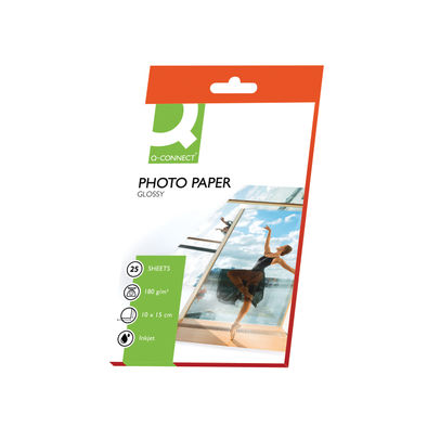 Q-Connect 10x15cm Gloss Photo Paper 180gsm (Pack of 25)