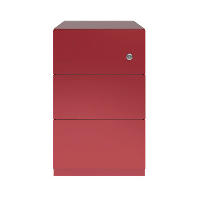 Bisley Note Pedestal 3 Stationery Drawer 300x565x495mm Cardinal Red