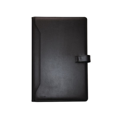 Monolith Black Leather-Look Conference Folder With A4 Pad