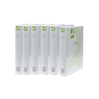 Q-Connect Presentation 25mm 2D Ring Binder A4 White (Pack of 6)