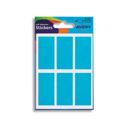 Avery Bright Blue Rectangular Labels (Pack of 36)