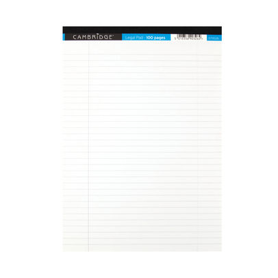 Cambridge A4 White Legal Pad (Pack of 10)