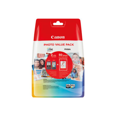 Canon PG-540L/CL-541XL Inkjet Cartridge + Glossy Photo Paper Black/Colour