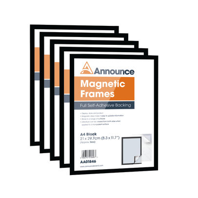 Announce A4 Black Magnetic Frame (Pack of 5)