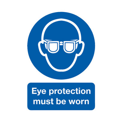 Eye Protection Must Be Worn A4 PVC Safety Sign