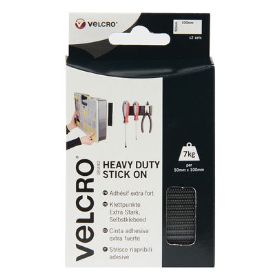 Velcro Brand Stick On Strips Heavy Duty Black (Pack of 2)