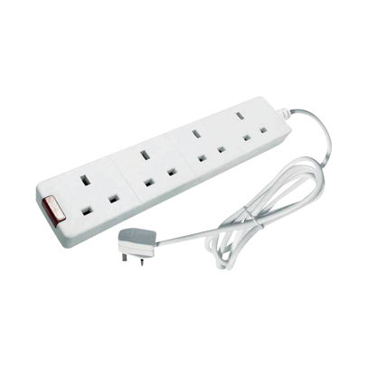 CED 4-Way White Extension Lead 5 Metre