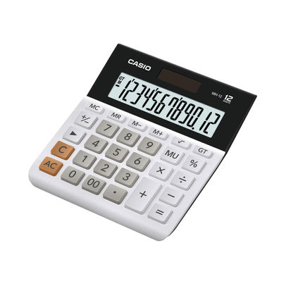 Casio White 12-Digit Landscape Basic Function Calculator