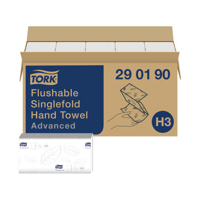 Tork H3 White Flushable Singlefold Hand Towels (Pack of 15)