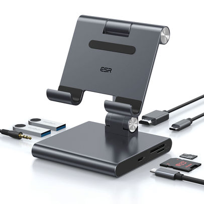 ESR 8-in-1 Portable Hub and Stand USB-C Grey
