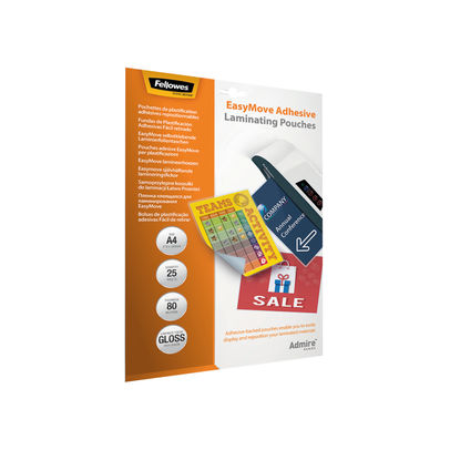 Fellowes Admire EasyMove A4 Laminating Pouches (Pack of 25)