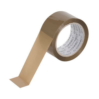 Q-Connect 50mm x 66m Brown Packaging Tape (Pack of 6)