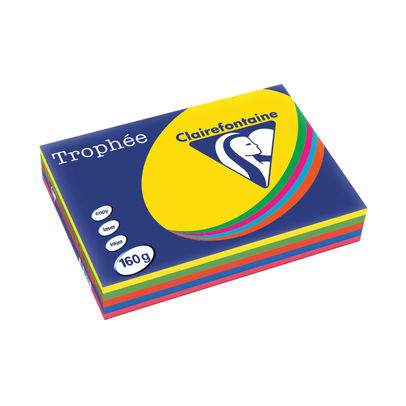 Clairefontaine Trophee A4 160gsm Intensive Assorted Card (Pack of 250)