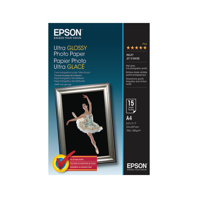 Epson A4 300gsm Ultra Glossy Photo Paper (Pack of 15)