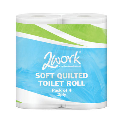 2Work White 2-Ply Luxury Quilted Toilet Rolls (Pack of 40)