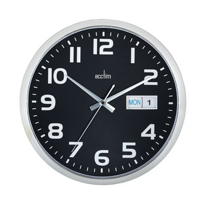 Acctim Supervisor Wall Clock 320mm Chrome/Black