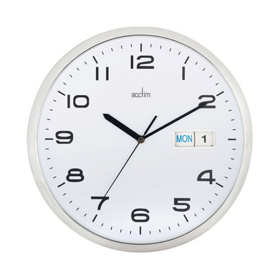 Acctim Supervisor Chrome and White Wall Clock