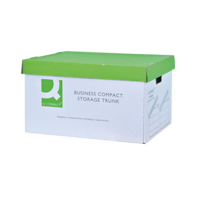 Q-Connect Business Storage Trunk Box Green and White (Pack of 10)