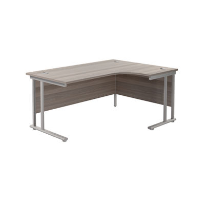 Jemini Grey Oak/Silver Cantilever Right Hand Radial Desk