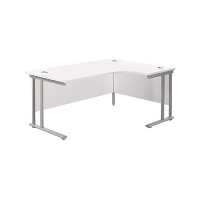 Jemini  White/Silver Cantilever Right Hand Radial Desk