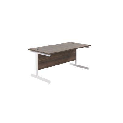 Jemini 1600x800mm Dark Walnut/White Single Rectangular Desk